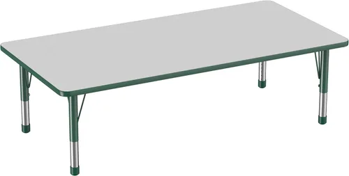 Miniatura 24 de FDP - Mesa rectangular para actividades escolares y aulas (24 x 36 pulgadas), patas gruesas para niños pequeños, altura ajustable de 15 a 24