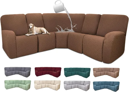 Miniatura 91 de Fundas de sofá reclinable seccional 100% impermeables para sofá reclinable en forma de L, funda de sofá modular de esquina en forma de L, fundas