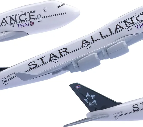 Miniatura 4 de 1:400 Modelo Star Alliance 747 Plano de aleación fundido a troquel para regalo, decoración del hogar y de la oficina