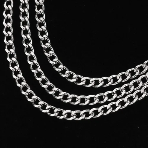 Miniatura 3 de Glamorstar Cinturones de metal multicapa para mujer, cinturón de metal