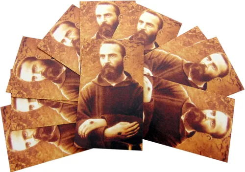 Miniatura 2 de Westmon Works St Padre Pio - Juego de cartas sagradas de oración en la espalda, patrón santo (10 unidades)