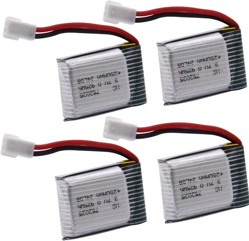 Miniatura 7 de Blomiky Paquete de 4 3.7 V 250 mAh 0.925 Wh MX2.0 Enchufe Recareable Li-po Batería y Caja de Tablero Adecuado para Algunos Pequeños Aviones RC