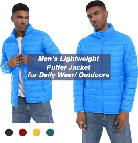 Miniatura 7 de MAGCOMSEN Chaqueta acolchada para hombre, abrigo de invierno ligero y cálido, repelente al agua, chaqueta aislante a prueba de viento