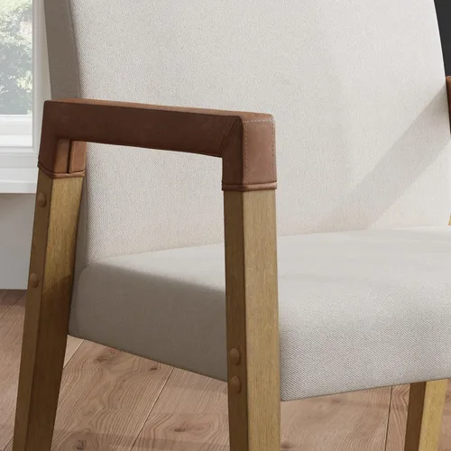 Miniatura 6 de Nathan James - Hudson - Silla decorativa para sala de estar, cómoda silla de lectura para dormitorio, sillón de madera estilo mediados de siglo