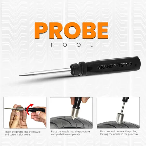 Miniatura 4 de GRAND PITSTOP Kit de Reparación de Pinchazos con Pistola para Neumáticos Sin Cámara con Tapón de Hongo para Pinchazos y Desinflados de Neumáticos