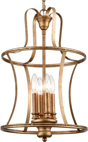Lámpara colgante moderna de 4 luces, lámpara colgante de oro oxidado, lámparas colgantes para isla de cocina, accesorios de iluminación colgantes