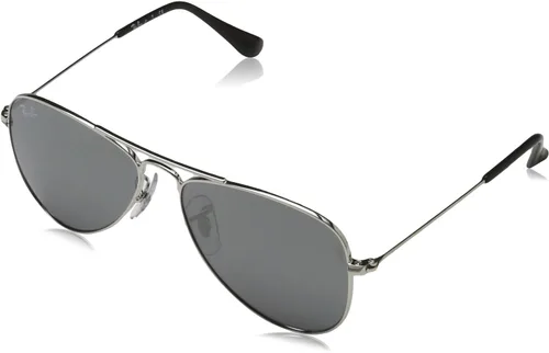Miniatura 38 de Ray-Ban Junior Rj9506s - Gafas de sol de aviador de metal para niños Plata/Gris Espejo Plata