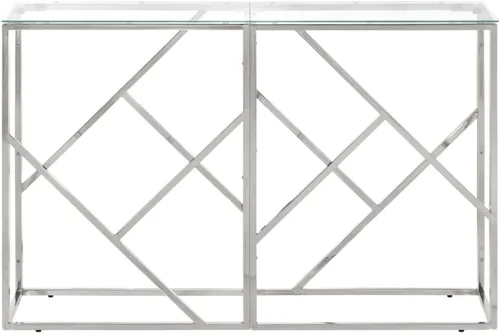 Miniatura 8 de vidaXL Mesa de consola, mesa de sofá, mesa de consola de pasillo, detrás de la mesa del sofá para sala de estar, estilo moderno, acero inoxidable