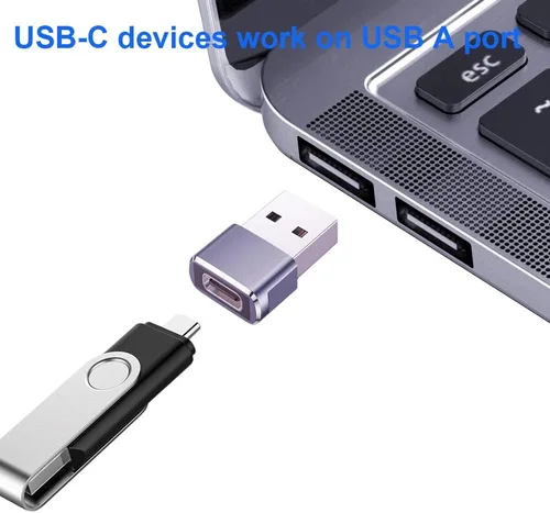 Miniatura 4 de QCEs Adaptador USB a USB C, 2 unidades USB-C hembra a USB macho convertidor de cargador para iPhone 17/16/15/14/13/12/11 Pro Max CarPlay, Apple