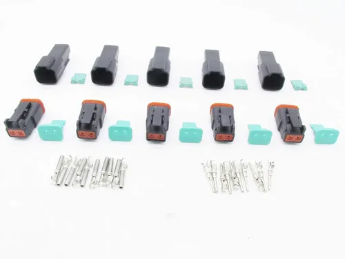 Miniatura 2 de 5 Sets 2Pin DT Conector kit impermeable sellado enchufe eléctrico carcasa Cable Dt Conector 22-16AWG DT04-2P DT06-2S (negro)