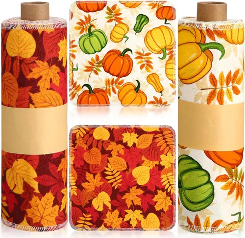 Miniatura 22 de Redbaker 50 piezas de toallas de papel reutilizables, paños de algodón reutilizables sin papel, toallas de papel absorbentes lavables para inodoro