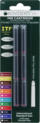 Miniatura 15 de Monteverde Cartucho de tinta estándar, negro, paquete de 12 (G303BK)