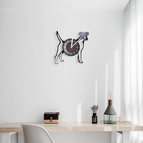 Miniatura 5 de Jack Russell Terrier - Reloj de pared de disco de vinilo de 12 pulgadas, moderno, decorativo, silencioso, sin tictac, funciona con pilas, suave Fox