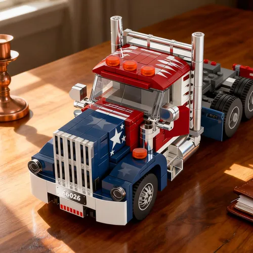 Miniatura 3 de Xbert American Semi Trucks - Juegos de construcción de camiones de tractores de gran plataforma, vehículos de transporte, juguetes de automóviles