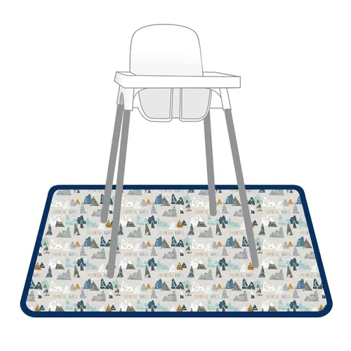 Miniatura 3 de BapronBaby Adventure Awaits - Tapete impermeable para debajo de sillas altas, suelos, mesas, tiempo de juego o artes y manualidades, lavable a