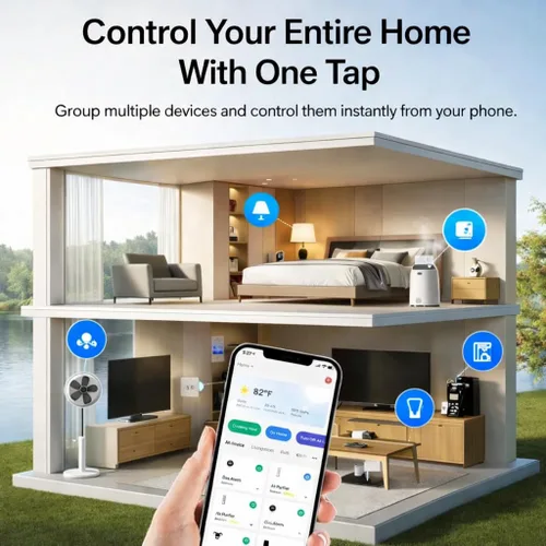 Miniatura 7 de Enchufe inteligente compacto, funciona con Alexa y Google Assistant, aplicación Smart Life y control de voz, monitoreo de energía, programación
