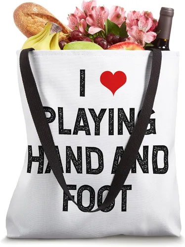 Miniatura 4 de I Love Playing Hand and Foot Canasta - Bolsa de mano y pie Blanco 16 pulgadas