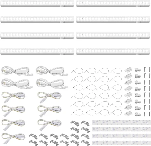 Miniatura 13 de Barrina Luces de crecimiento T5, lámpara de crecimiento de 1 pie para plantas de interior de espectro completo, bombillas LED de cobertura negra