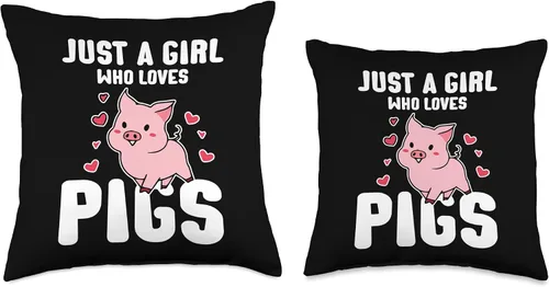 Miniatura 3 de Girl Who Loves Mini Pigs Miniature Pig Owner Throw Pillow