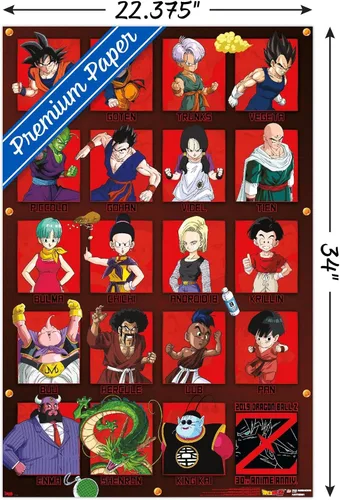 Miniatura 3 de Trends International Dragon Ball Z - Póster de pared de aniversario, 22.375 x 34 pulgadas, versión premium sin marco