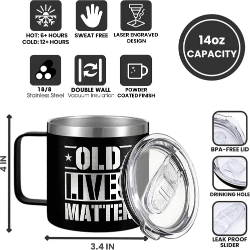 Miniatura 7 de Regalos para él – Ideas de cumpleaños y ocasiones especiales – 40 a 80 – abuelo, papá, marido – Día del Padre y jubilación – Taza de 14 onzas