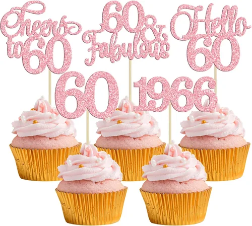 Miniatura 46 de Gyufise Paquete de 24 adornos negros para cupcakes de 10.º cumpleaños con purpurina negra 10 Ten Hello 10 Dights dobles desde 2015 para decoraciones