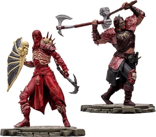 Miniatura 2 de McFarlane Toys - Diablo IV Rend Bárbaro y Nigromante de Sangre Paquete de 2 Figuras Posadas con Etiqueta de Oro 1:12 Escala 1:12, Etiqueta Dorada
