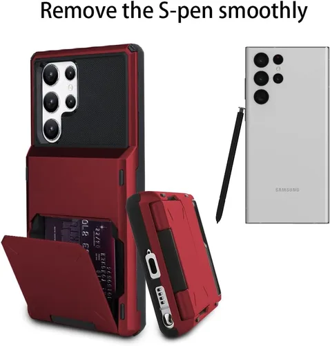 Miniatura 6 de Funda con tarjetero Marphe para Samsung Galaxy S22 Ultra con ranura para 4 tarjetas, soporte para tarjetas de crédito, cubierta a prueba de golpes