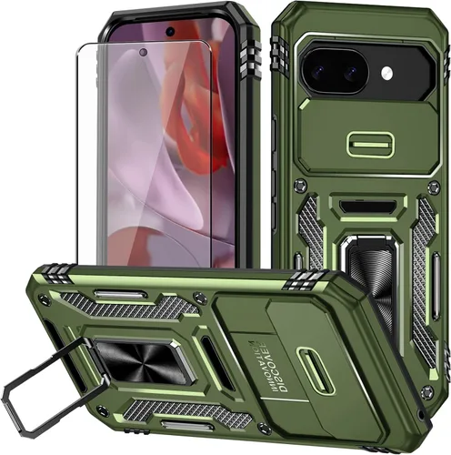 Miniatura 26 de Funda para Pixel 6a, Google Pixel 6A con protector de pantalla HD, [grado militar de 16 pies probada en caídas], anillo protector a prueba de golpes