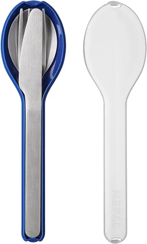 Mepal Juego de cubiertos Ellipse de 3 piezas - Juego de cubiertos para llevar - Consta de un cuchillo, tenedor y cuchara - Juego de cubiertos con