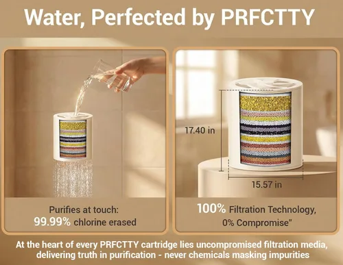 Miniatura 5 de El filtro de ducha de 25 etapas evita la acumulación de escamas, revitaliza la piel y las uñas con agua purificadora, suaviza el agua dura, 99%