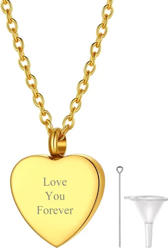Miniatura 20 de Richsteel Collares de urna para cenizas para mujeres y hombres, collar con colgante de cremación para cenizas, joyería conmemorativa de acero