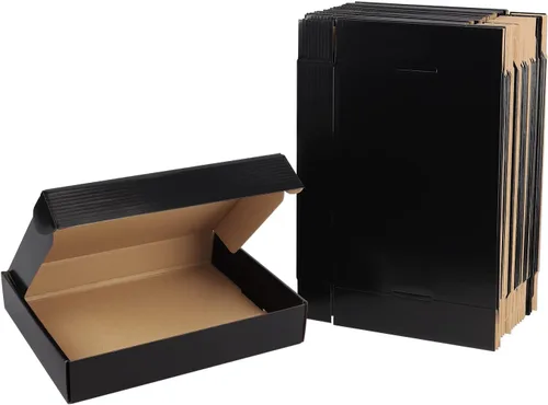 Miniatura 7 de EXYGLO Paquete de 40 cajas de envío de 6 x 4 x 3 pulgadas, cajas de cartón corrugado negras para embalaje de pequeñas empresas, mudanza, envío