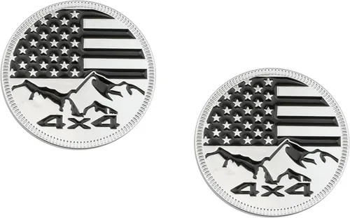 Miniatura 10 de Insignia Squatch estilo bandera de EE. UU., emblema de letras 4×4 de metal para auto, compatible con Jeep Wrangler Cherokee y varios autos