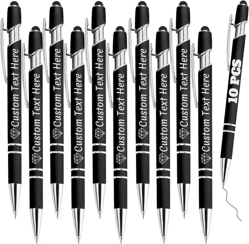 Miniatura 32 de Bolígrafos personalizados con grabado de nombre personalizado, bolígrafos de punta de lápiz con punta de lápiz personalizada, bolígrafos de Azul