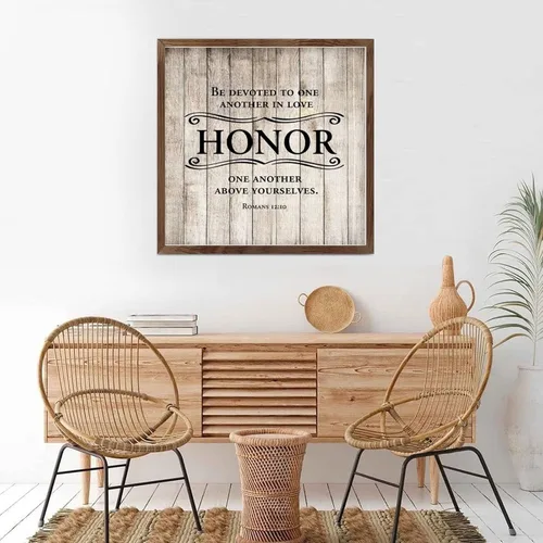 Miniatura 4 de Letrero de madera con marco de 7 x 7 pulgadas, letrero de madera con marco para colgar en la pared con marco de madera con marco para decoración