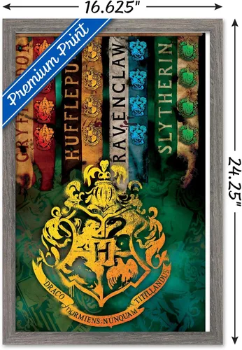 Miniatura 3 de Trends International The Wizarding World: Harry Potter - Póster de pared con crestas de la casa, 14.725 x 22.375 pulgadas, versión enmarcada
