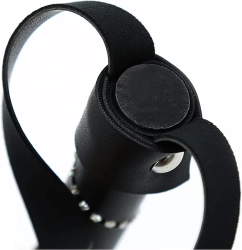 Miniatura 6 de Látigo negro de imitación para montar, látigo de caballo de cultivo, látigo de caballos ecuestres, látigo de cuero pequeño, látigo ergonómico
