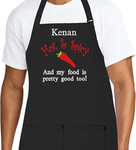 Miniatura 9 de Delantal de chef personalizado para hombres, diseño bordado personalizado, cocina profesional, barbacoa, parrilla, para papá, decorado en Estados