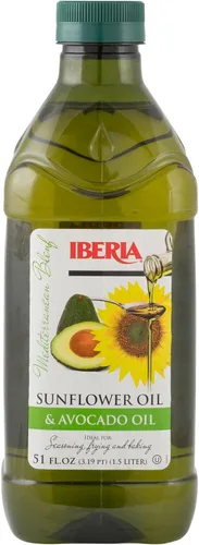 Iberia Aceite de aguacate y girasol (1.5 litros) para cocinar a alta temperatura, freír, hornear, salsas caseras, aderezos y adobos, 51 onzas