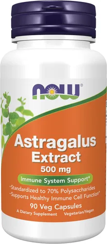 NOW Foods Suplementos de apoyo inmunológico, extracto de astrágalo 500 mg (estandarizado al 70% de polisacáridos), 90 cápsulas vegetales
