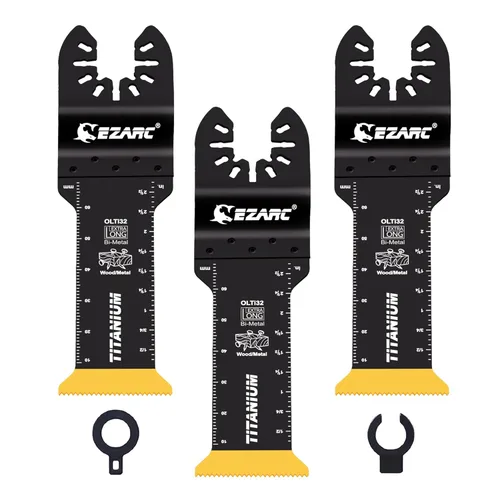 EZARC Hojas de sierra oscilante de titanio, cuchillas multiherramienta oscilantes extralargas para metal, clavos de madera, corte de tornillos,