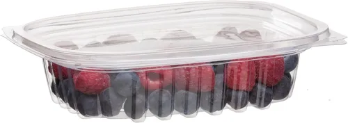 Miniatura 10 de ECO PRODUCTS Contenedores de delicatessen compostables de 8oz transparentes rectangulares con tapas, paquete de 100, para preparación de comidas