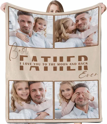 Miniatura 2 de D-Story Mantas para papá, manta de regalo personalizada de hija, manta para el Día del Padre, regalos para papá de parte de la hija, manta con fotos
