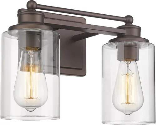 Miniatura 11 de HWH - Lámpara de tocador cromada con 5 luces sobre espejo, lámpara de pared moderna para baño, 37 pulgadas, acabado cromado, 5HLT63B-5W CH
