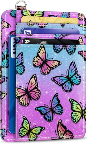 Miniatura 10 de Yonlevres Cartera delgada para tarjetas de crédito, cartera RFID para mujer, bolsillo frontal, soporte para tarjetas pequeñas, estuche para tarjetas