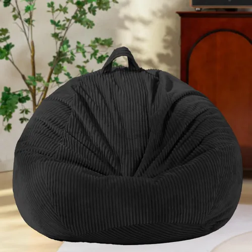 Miniatura 18 de ZhenLives Funda para puf de almacenamiento de animales de peluche, solo funda (sin relleno), organizador de juguetes de pana, para asiento con cojín