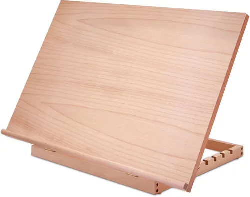 Tablero Grande de Dibujo y Bocetos para Artistas, Mesa de Dibujo Caballete de Madera Ajustable de 6 Posiciones, 24.8" L x 16.5" A (A2) Caballete de