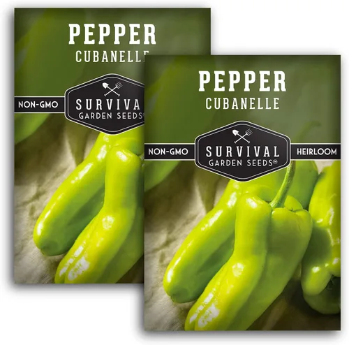 Miniatura 10 de Cubanelle - Semillas de pimiento para plantar – Pimientos dulces italianos y caribeños (Aji Cubanela) – Variedad reliquia suave de pared fina sin