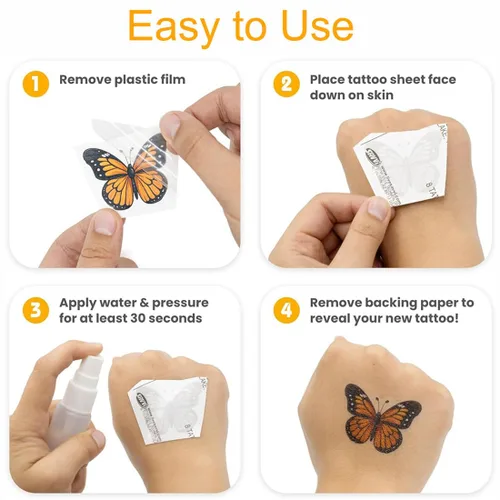 Miniatura 6 de Tatuajes temporales de animales para niños, 160 piezas de tatuajes más grandes mezclados lindos animales, regalos de fiesta, regalos de Navidad